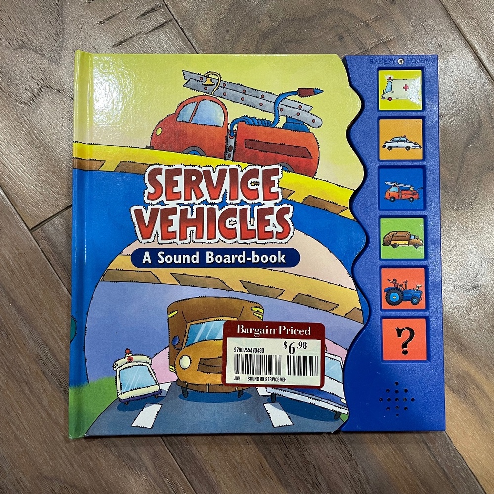 New "Service Vehicles" Board Book with Sounds